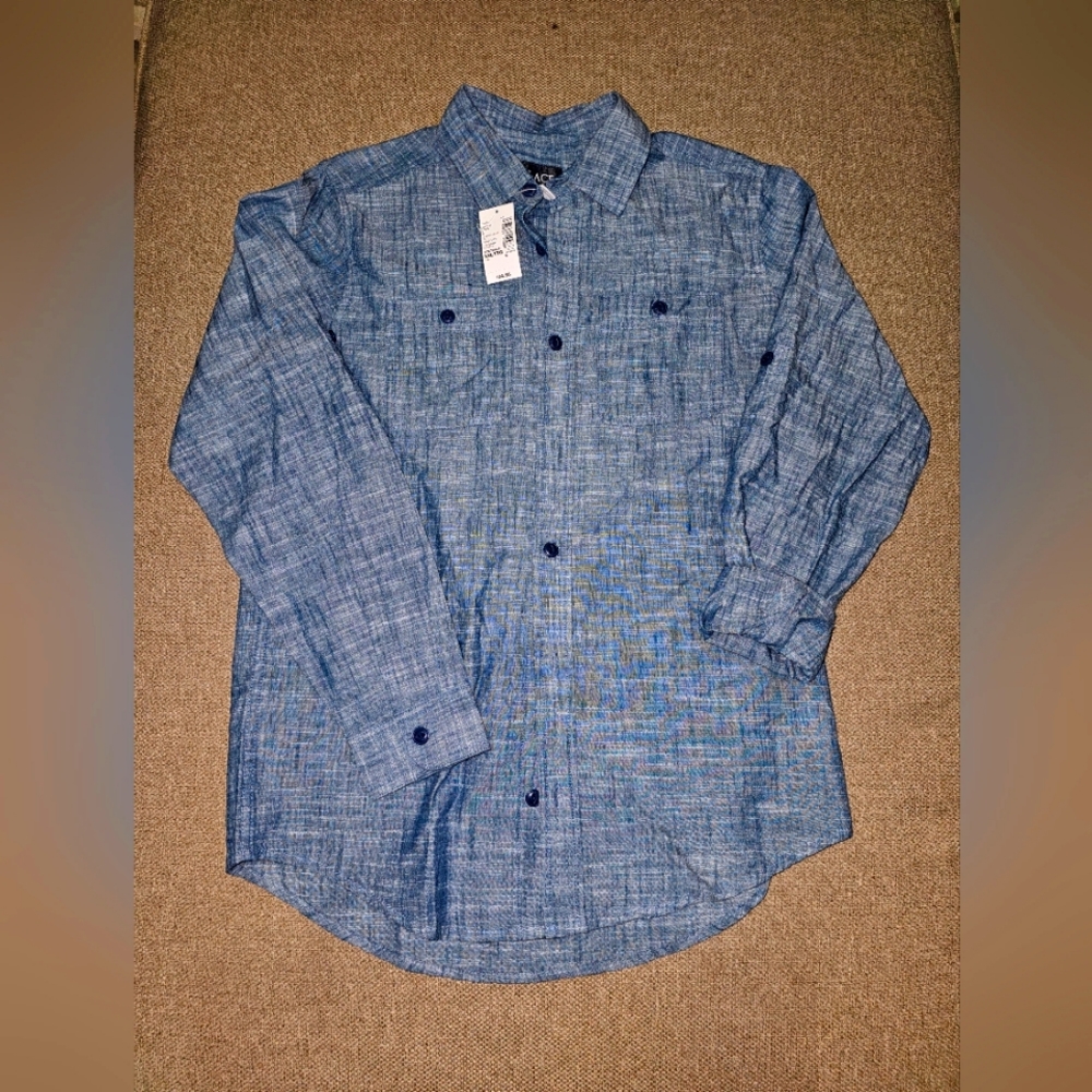 Boys Children's Place chambray  long sleeve button-down